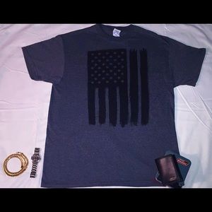 New Gray American Flag T-shirt